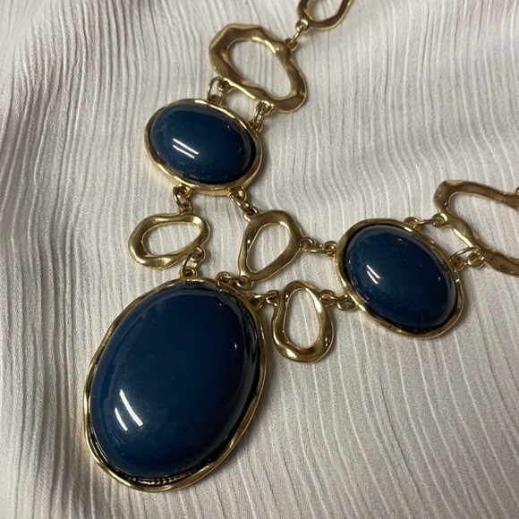 Cute Gold and Blue Necklace - Picture 2 of 4
